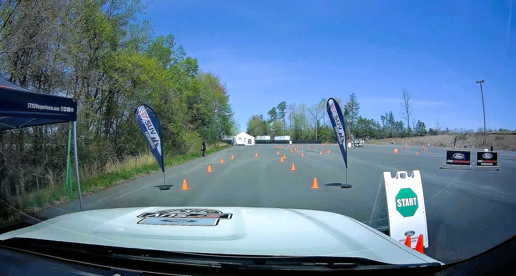 Dashcam view of the Ford ST SUV Experience course.