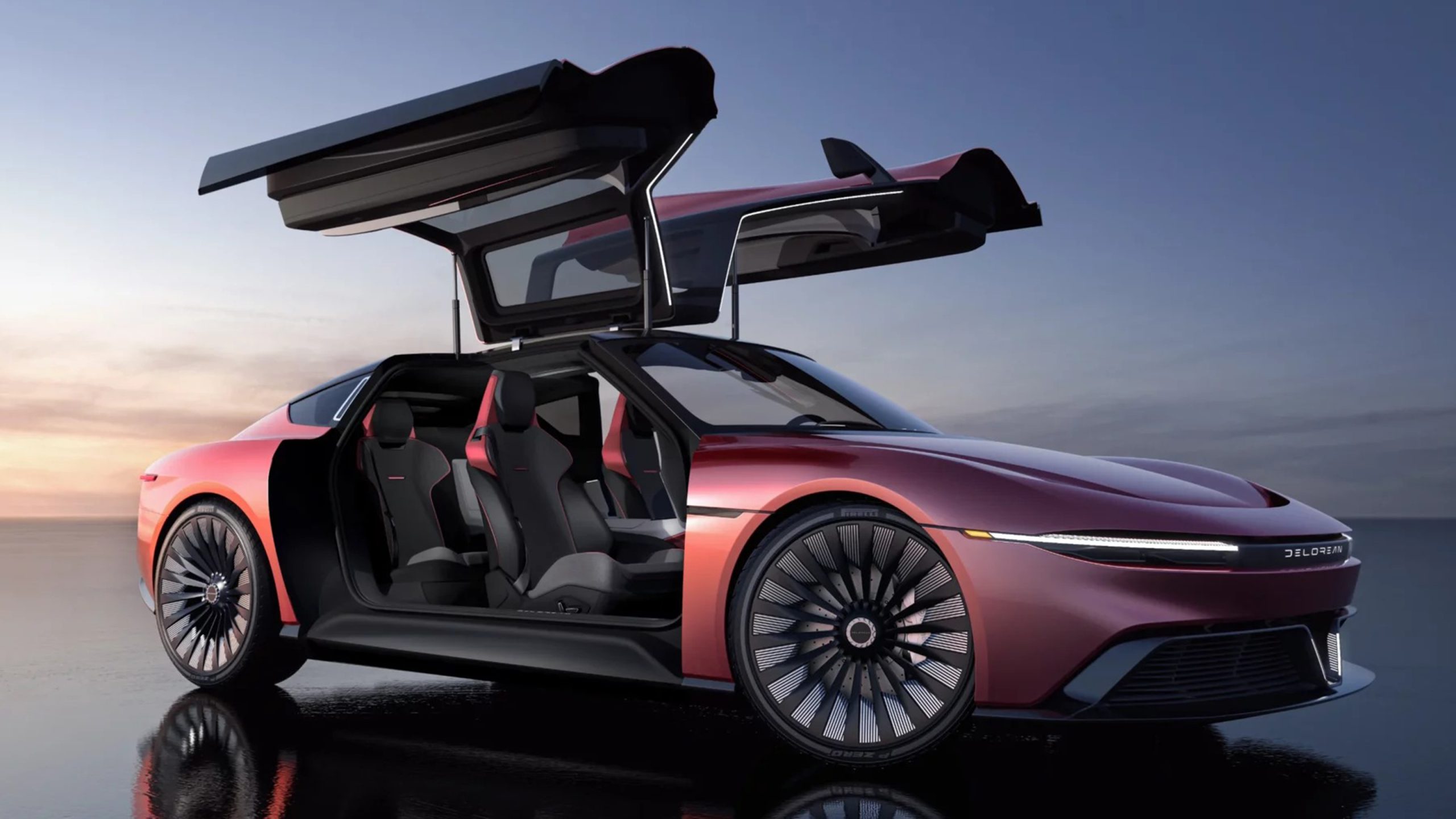 Gull wing doors on a new DeLorean.